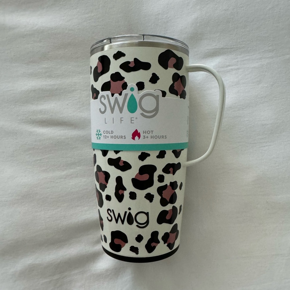Swig Pink Leopard Print Insulated Mug